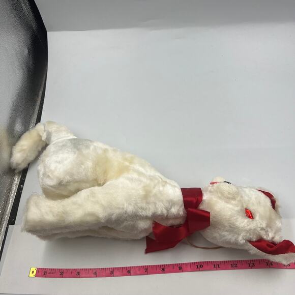 Vintage 1960's Dollcraft Laverne & Shirley Boo Boo Kitty Stuffed White & Red 20" - Picture 5 of 10